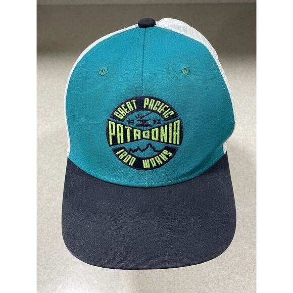 Patagonia Great Pacific Iron Works Mesh Snapback Cap Trucker Baseball Hat - Picture 2 of 9